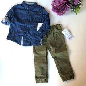COPY - HUDSON Jeans Chambray Jersey Shirt & Jogge…